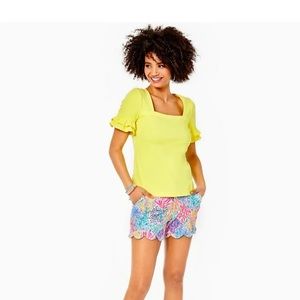 Lilly Pulitzer fitz top calla yellow size small